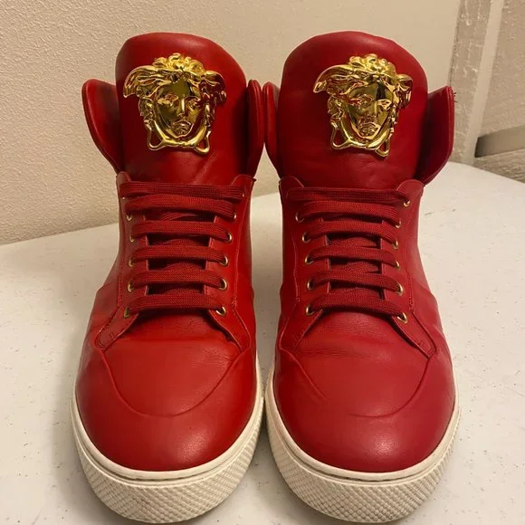 Versace Palazzo Medusa Triple Red High Top Leather - Picture 3 of 5